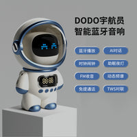 Astronaut Smart Bluetooth Speaker Alarm Clock with FM Radio, TF Card, and AI Intercom