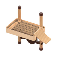 Turtle Basking Platform Floating Island with Wood Grain Texture for Aquatic Tanks