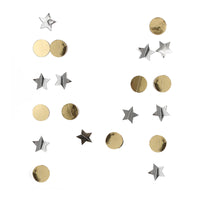 Double-Sided Mirror Star Garland Hanging Decorations for Christmas Halloween Birthday Wedding Party