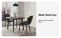Upholstered Side Chair Ergonomic Backrest Dining Seating Space-Saving for Adults