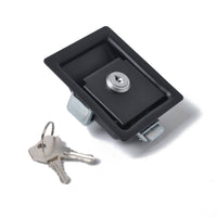 4 Pieces Rust Resistant Truck Toolbox Lock with Keys Black Carbon Steel Lock Heavy Duty Truck Toolbox Latch for Towable Vehicle