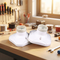 Garage Lighting Light Fitting for Pendant Light, E27 Lamp Holder and Bulb Holder, Flame Retardant E27 Lamp Ceiling Pendant, 2 Pack Plastic Set