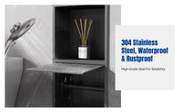 Wall Niche Recessed Tissue Box, 304 Stainless Steel, Bathroom Embedded Toilet Paper Holder, Double Tier, Waterproof