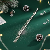 Miniature Flute Model Non Playable Silver Plated Flute Copy Realistic Design