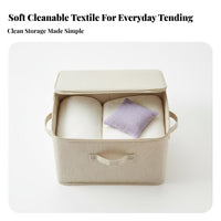 foldable textile Storage container cleaning-friendly Bedding Organizer Clear transparent panel for Attic