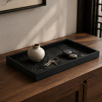 Wave Pattern Tray Decorative Chinese Design Tray Multipurpose Home Decor Item for Living Room, Hotel