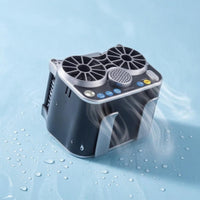 Twin Air Duct Waist Fan Four-Speed Body Cooler Power Display for Outdoors
