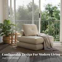 Tofu Block Sofa Multi-Functional L-Shaped Foam Block Sofa Soft and Comfortable Lowshape for Apartment Dwellers, Balcony