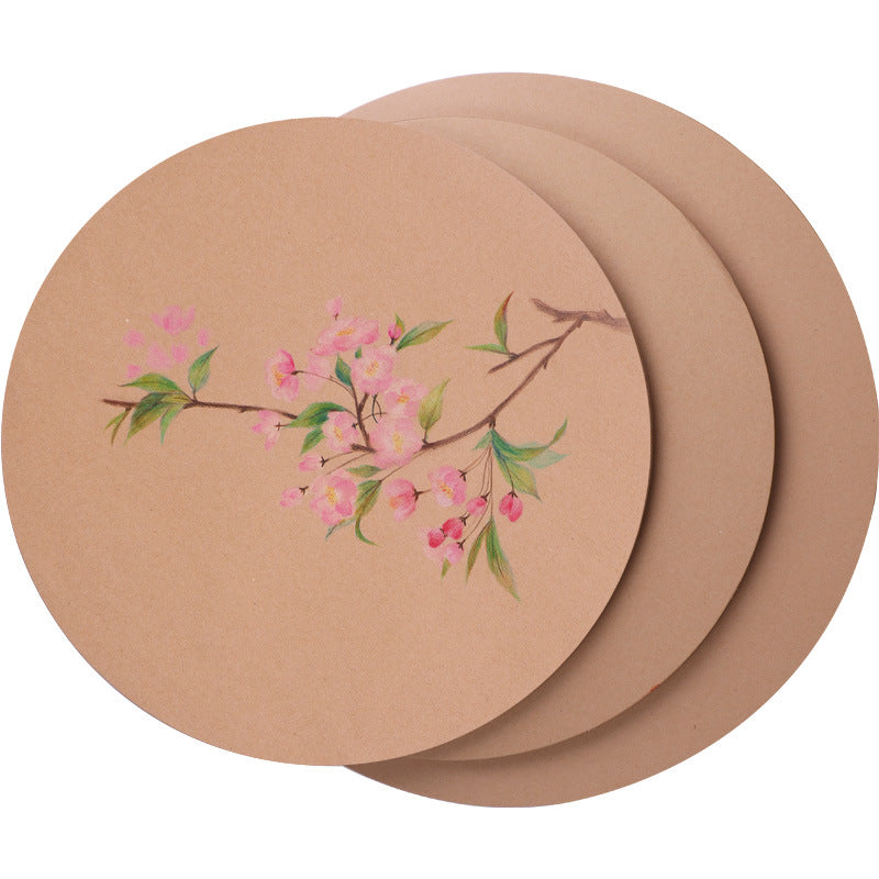 ZhongSheng Art Round Kraft Sketch Paper for Colored Pencils and Oil Pastels, Thick Cardstock