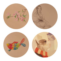 ZhongSheng Art Round Kraft Sketch Paper for Colored Pencils and Oil Pastels, Thick Cardstock