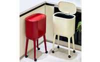 Rolling Waste Bin with Lid Large Capacity Tall Trash Can with Wheels Profile Household Essential for Washroom