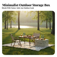 Folding Camp Box with Tabletop Lid Multi-Functional for Campers, Car Owners