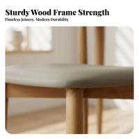 Upholstered Wooden Side Chair Minimalist Aesthetic Kitchen Seating for Adults