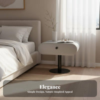 Single-Drawer Pedestal Nightstand Minimalist Design Bedside Table Designer