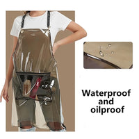 Semi-Transparent TPU Waterproof Apron for Hair Salon and Beauty Work, Solid Color