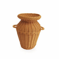 Woven Vase Imitation Rattan Display Basket Urn-Shaped for Tabletop