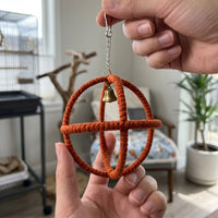 Parrot Swing Perch Made of Rope with Bell, Iron Bird Enrichment Toys for Cockatiel, Budgie and Parakeet Physical Activity