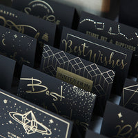 Creative Hot Stamping Black Business Greeting Cards for Birthdays and Thank You Notes