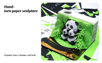 Creative Gift Tear-Away Panda Sculpture Multifunctional Panda Paper Carving Block Multi-Functional for Students, Desktop, Study Desk, School