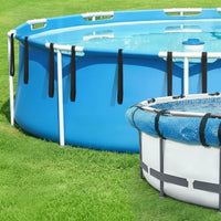 6 Pieces Adjustable Pool Cover Fastening Strap Nylon Pool Cover Strap Kit with Buckles Hook-and-Loop Secure