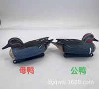 跨境爆款批发鸭子庭院别墅摆件动物模型园林装饰诱饵吹塑仿真鸭子