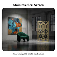 Hollow-out Metal Screen Anti Hollow-out Partition Panel Humidity-Resistant Stainless Steel Decorative Panel for Homeowners, Hotel, Bedroom, KTV