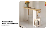 Sturdy Structure Sofa Bar Table Minimalist Design Solid Wood Console Table Easy to Clean Home Furniture Multi-Layer Storage for Apartment Dwellers, Business Owners, Living Room, Balcony, Small Space, Dining Area