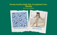 Non-slip TPE shower mat drains fast.