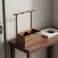 Wooden Key Holder Handmade Elephant Storage Box Custom-Crafted for Desktop