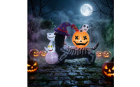 Halloween Inflatable Skeletal Dachshund Outdoor Inflatable Dachshund with Pumpkin Blow-up Spooky for Lawn, Porch