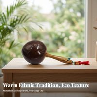 Dark Brown Handheld Percussion Shaker Easy Grip Coconut Shell Shaker Portable Handheld Percussion Rattle Lightweight