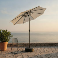 Outdoor Umbrella with Base Heavy Duty Tilting Patio Umbrella Windproof for Homeowners, Cafe Owners, Backyard, Terrace, Courtyard