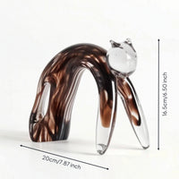 Cat Figurine Handmade Animal Sculpture Artisan for Desk, Collectors
