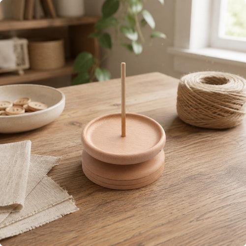 Manual Thread Spool Rack Handmade Wooden Spool Holder Tangletangle-Resistant