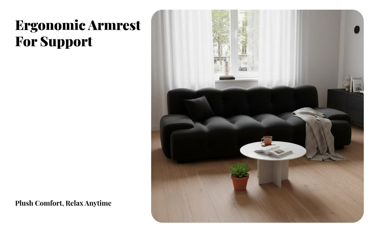 Space-Saving Button-Tufted Sofa Bed Multi-Function Design-Purpose Design Button-Tufted Daybed Adjustable Backrest Living Room Furniture Luxuriously Soft Comfort for Small Apartment Dwellers, Students, Homeowners, Guesthouse, Home Office