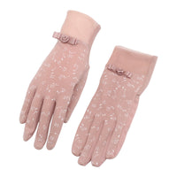 Women's Floral Cotton Touchscreen Sun Protection Gloves for Driving and Cycling