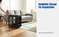 Movable Coffee Table, Hardwood Folding Side Table, Multi-Functional Living Room Furniture, Space-Saving, For Adults