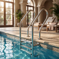 Stainless Steel Pool Ladder Rustproof 2-Step Pool Ladder Polished for Inground Pools