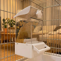 Splash-resistant Bird Feeder, Automatic Bird Feeder for Cage, 500ml PET Budgie Feeders for Cages with Hull Separator