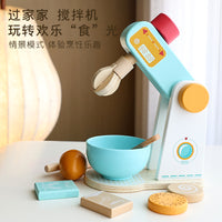 儿童仿真厨房过家家电器早教木制玩具咖啡机榨汁搅拌机面包机