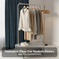 Rolling Clothes Rack On Wheels Rolling Clothes Valet with Basket for Minimalists