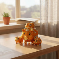 Astrological Pig Jewelry Box Handmade Craft Enameled Pig Trinket Box Hand