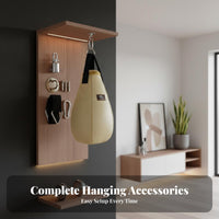 Wear-Resistant Pear Shaped Striking Bag Heavy Duty Hanging Leather Boxing Bag 360° Rotation Pear-Shaped Speed Bag Easy to Install for Adults, Children, Professionals, Gym, Combat Arts School