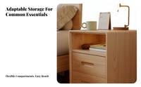 Multi-Storage Nightstand Walnut Finish Single-Drawer Cabinet with Shelf