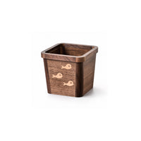 Wooden Trash Bin Small Trash Bin with Liner Holder Compact Square Waste Basket for Washroom, Bedroom