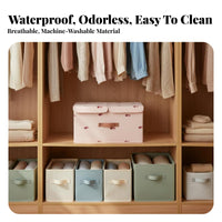 Lidded Compartment container Foldable Wardrobe Organizer Stackable for Closet, Bedroom