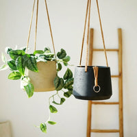 Plant Pots and Hanging Basket for Indoor Plant Pot, Round Cement Hanging Plant with Rope, Nordic Style Wall Planter, Balcony Planters for Fence