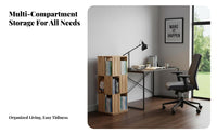 360-Degree Rotating Book Shelving Unit Mortise and Tenon Joinery Revolving Book Shelving Unit Easy Assembly Adaptable Design