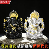 Southeast Asian Resin Elephant God Statue Home Decor