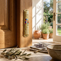 Decorative Mezuzah Door Plaque Inlaid Stones Door Frame Decoration Embossed